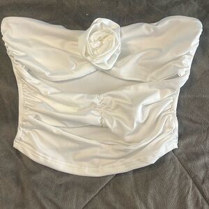 White tube top with a beautiful rose